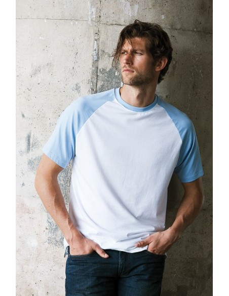 Tee­shirt homme - manches courtes - bicolore - 100 % coton