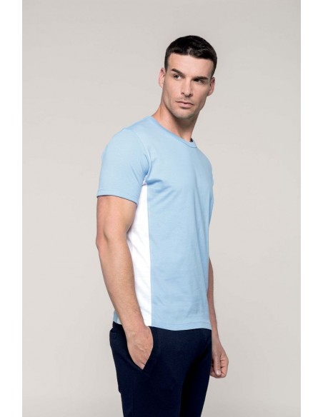 Tee-shirt homme - manches courtes - bicolore - 100 % coton