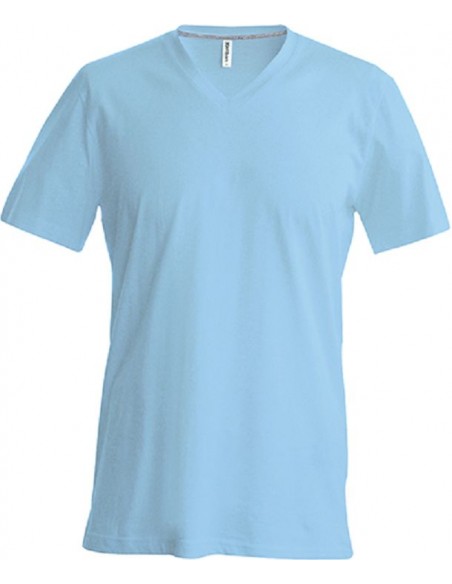 Tee-shirt homme manches courtes col V 100% coton