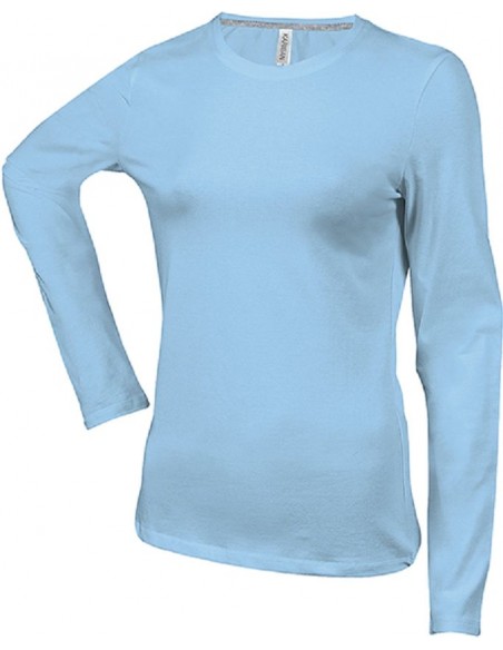 Tee-shirt femme - manches longues - 100% coton 