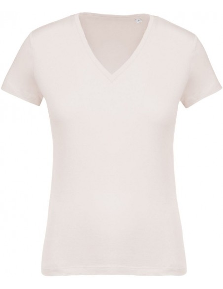 Tee-shirt coton bio col V femme 155 g/m²