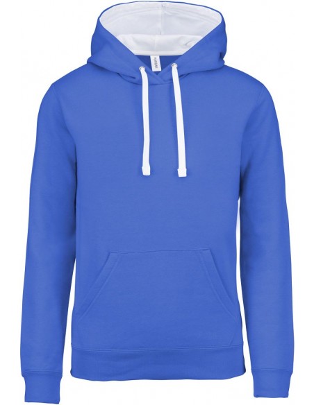 SWEAT-SHIRT HOMME CAPUCHE CONTRASTEE- 80% coton / 20% polyester