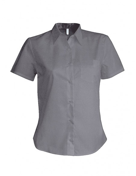 CHEMISE FEMME OXFORD MANCHES COURTES - 70% coton oxford / 30% polyester.