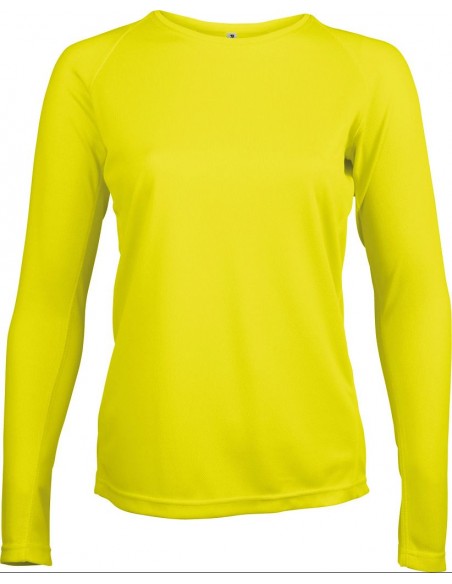 Tee-shirt femme manches longues 100% polyester.
