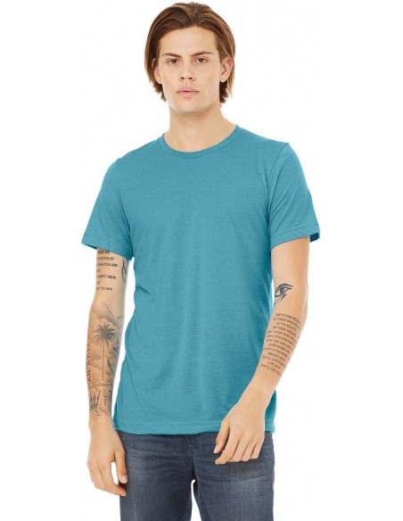 T-shirt col rond manches courtes matière Triblend «mélangée» - 50% polyester, 25% coton ringspun pei